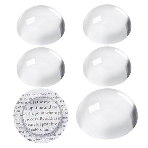 PH PandaHall 5 pcs Cristal Dôme 4cm Presse Papiers en Verre Presse Papiers Loupe Ronde Bloc de Verre Bureau Accessoires de Bureau Décor de Table pour la Lecture