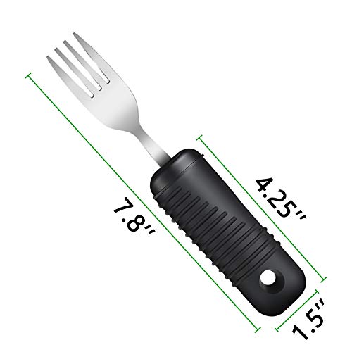 YPC Adaptive Utensils,Easy Grip Silverware,Built-Up Fork,Spoon and Rocker Knife for Adults,Elderly,Arthritis,Tremors and Parkinsons,3 Piece Set - Image 7
