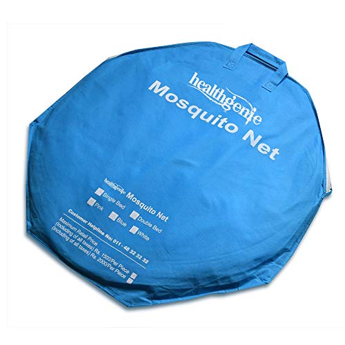 Image of Healthgenie Premium Foldable Mosquito Net for Double Bed (King Size) - Blue