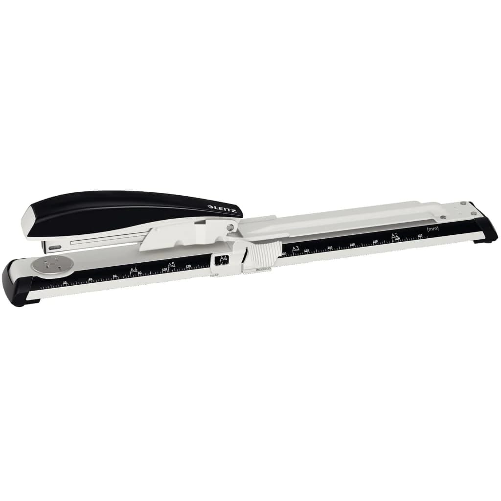 Leitz Cucitrice da ufficio con braccio lungo, Capacità 40 fogli, Nero, Design ergonomico in metallo, Gamma NeXXt, Include punti, 55600095