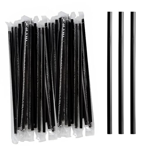 Pitillos plásticos negros jumbo 7.75 pulgadas pack 1000 miniatura 1