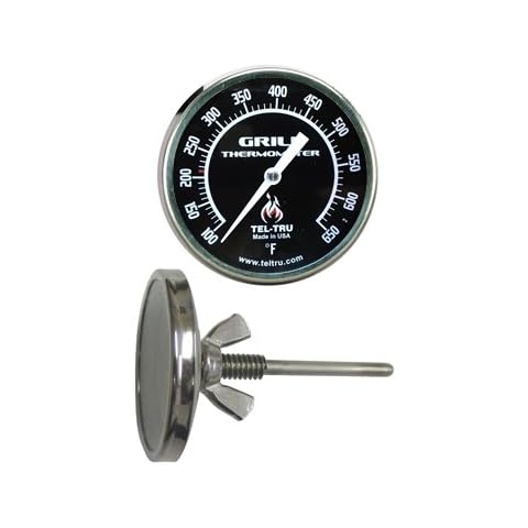 Tel-Tru Barbecue Grill Thermometer BQ225, 2 inch dial and 2.13 inch stem Cover