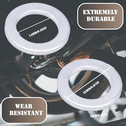 Image of 10 PCS Engine Oil Crush Washers /Drain Plug Gaskets Replacement for Honda 94109-14000 Accord Civic Fit CR-V CR-X CR-Z CR-V Insight and Acura