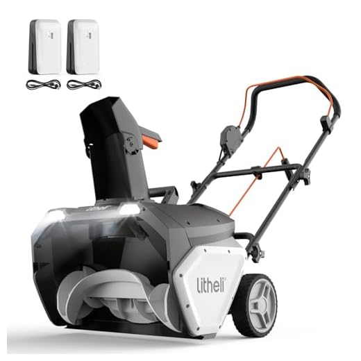 Litheli 2X20V Cordless Snow Blower, 20 Inch Snow Thrower with 4.0Ah Battery, Electric Snow Blowers with LED Spotlight and Brushless Motor for Walkways and Driveways