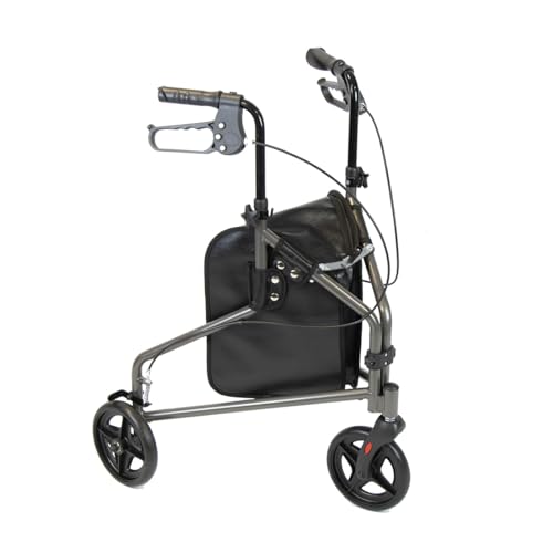 NRS Healthcare 3 Wheel Rollator Walking Aid Grey