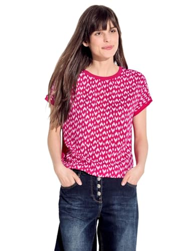 T-Shirt Cecil Bleu Mat-Mix Fluide et Respirant pour Femme Taille M B321126
