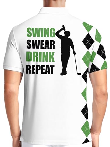 HIVICHI Funny Golf Shirts for Men Crazy Printed Pattern Colorful Wild Novelty Performance Moisture Wicking Mens Polo Shirt2
