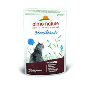 Almo Nature Holistic Sterilised, Aliment Humide pour Chats Adultes avec Boeuf – (30 sachets de 70 g)