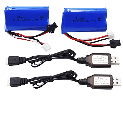 Blomiky 7.4V 600Mah Li-Ion Rechargeable Battery Compatible With Some Gel Water Ball Blaster And Wpl C24 D12 Rc Truck / D12 Battery 2 #TOP3