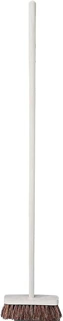 Easy Shopping® Wooden Handle Broom Soft & Hard Brush Sweeping Industrial Home Garden Yard Outdoor Easy Grip (10" Hard Brush)