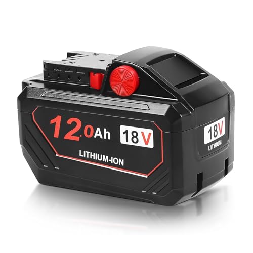 Lomrige 18V Replacement Battery for Milwaukee M18 Battery 12.0Ah High Output, Compatible with 48-11-1850, 48-11-1840, 48-11-1852, and More Cordless Power Tools