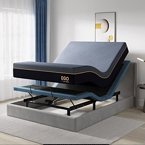 Mlily Split King Adjustable Bed Base Frame With Wireless Remote+12 Inch Split King Cool Gel Memory Foam Mattress Bed In A Box, Independent Head & Foot Incline, Usb Ports, Zero Gravity, Anti Snore #TOP7