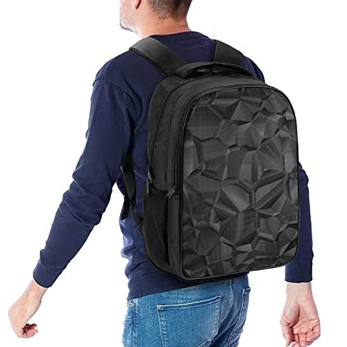 Sac à dos 3D cool noir résistant aux déchirures pour étudiants et collégiens
