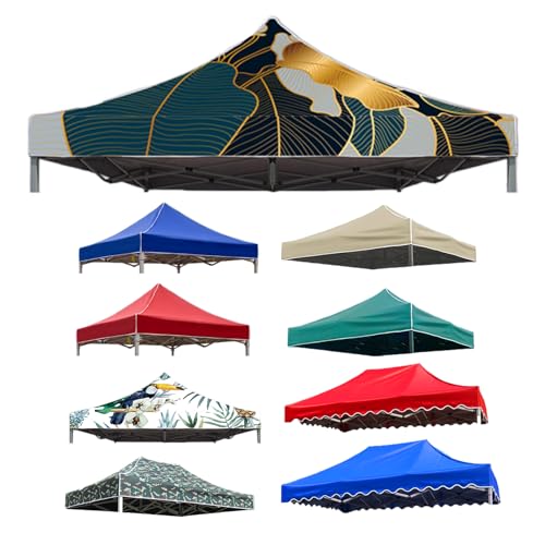 Housse de rechange imperméable pour tonnelle de 3 x 4,6 m – Bâche de toit multicolore pour cadres à jambes droites – Couverture supérieure pour terrasse extérieure, pavillon et tente de jardin