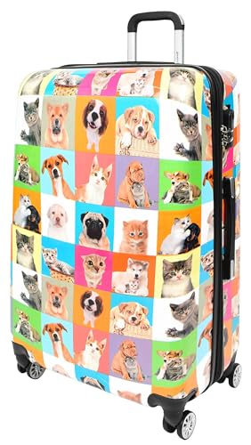 Valise extensible animaux multicolore pour de grandes vacances en famille