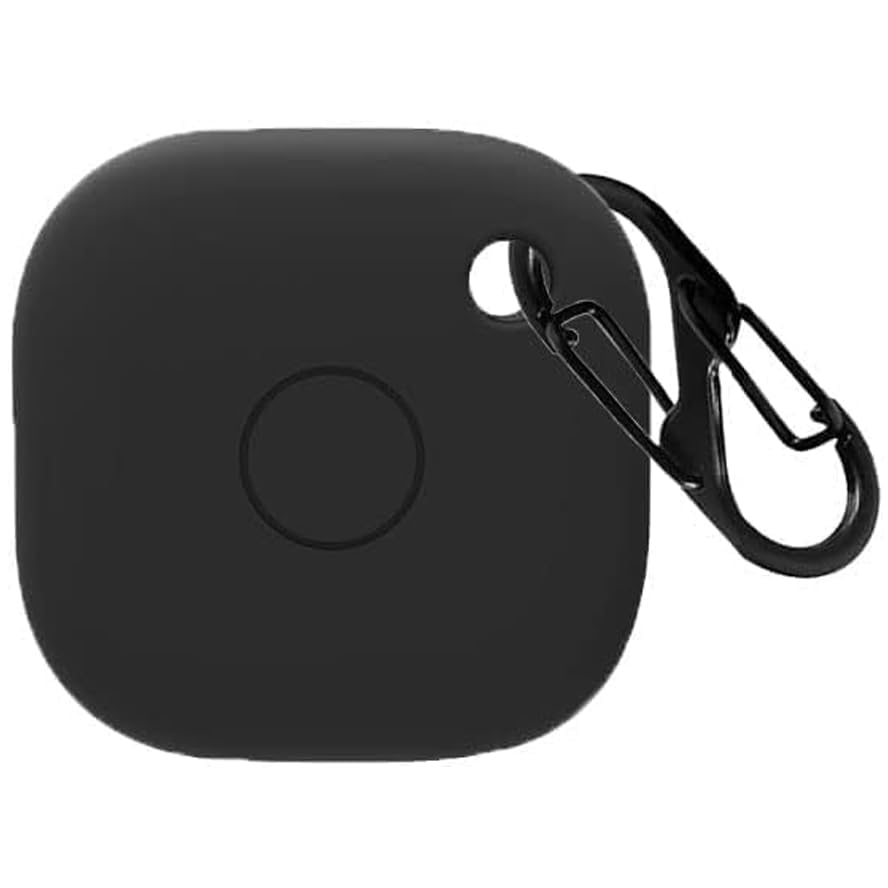 for SmartTrack Link Holder SmartTrack Link Case with Keychain, Anti-Scratch SmartTrack Link Key Chain for SmartTrack Link Accessories for GPS Item Finder Tracker, Black-1 Pack