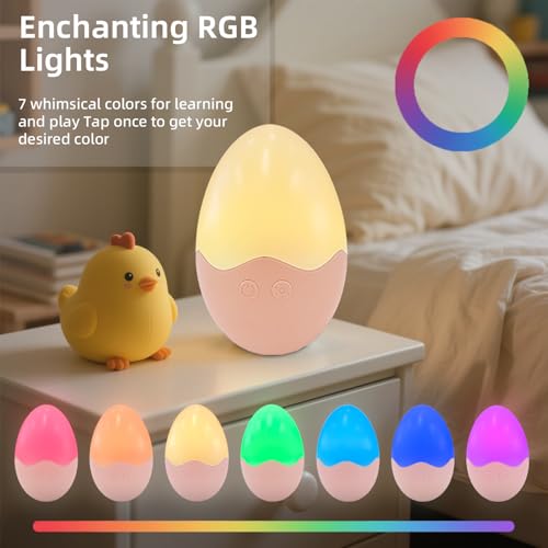 Lámpara de noche para bebé con 7 colores, recargable miniatura 6