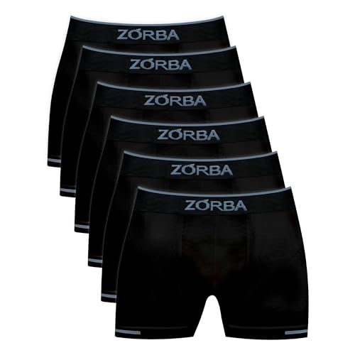 Kit 6 Cuecas Zorba Boxer Extreme Point 846 Preto - GG
