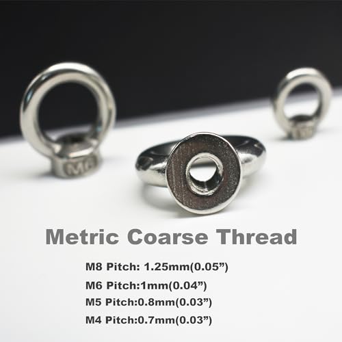 Floyutin FC3A302 10 Pcs M6 Stainless Lifting Eye Nuts Thread Ring Shoulder Metric Eyenuts Fastener thumb #3