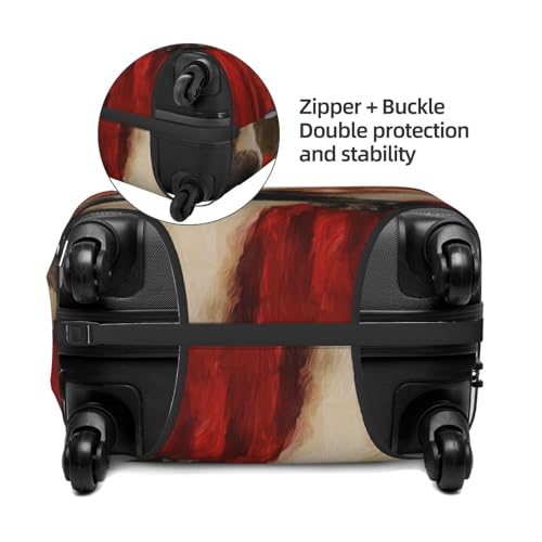Cute And Happy Dog With Santa Claus Elastic Travel Luggage Covers Dustproof Scratch-Resistant Suitcase Protector Fit 22-24 Inch2