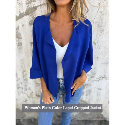 Peculiar Women's 3/4 Sleeve Faux Suede Cardigan, Peculiaral Faux Suede Jacket, Trendy Casual Coat2