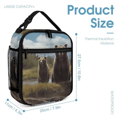 Encounter Animal Bear Backpack Set Lightweight Bag Lunch Box Pencil Bags for Women Men Bookbags 3 in 14