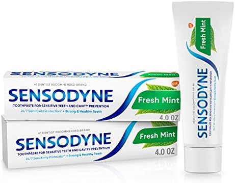 Sensodyne Fresh Mint Sensitive Toothpaste, Cavity Prevention and Sensitive Teeth Treatment - 4 Ounces (Pack of 2)