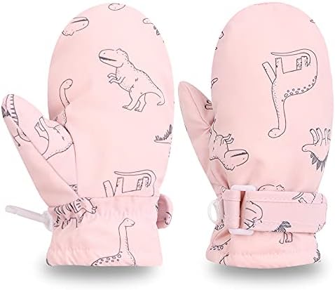 Peecabe Baby Boys Girls Winter Gloves Warm Fleece Toddler Mittens for Kids Unisex Waterproof Snowboard 1-5 Years