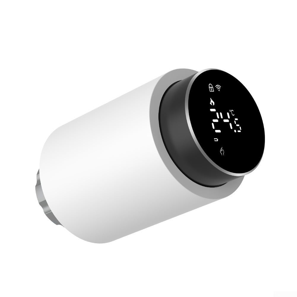 Valvola termostatica per termosifone, controllo intelligente del riscaldamento programmabile, programmazione settimanale, controllo vocale e app, monitoraggio energetico per comfort domestico (2 pezzi