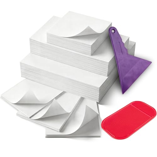 Ftimda 400Pcs Diamond Painting Release Paper: Double-Sided Non-Stick Pre-cut Cover Sheets in 3 Sizes - Reusable & No Residue Replacement for 5D Diamond Art - with Anti-Slip Mat and Straightener