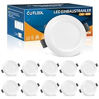 LED Einbaustrahler 230V Flach, 10er Spots 5W Neutralweiß 4000K IP44 Bad Einbauleuchten, 68-80mm EinbauØ Deckenspots 450LM für Badezimmer Wohnzimmer Küche