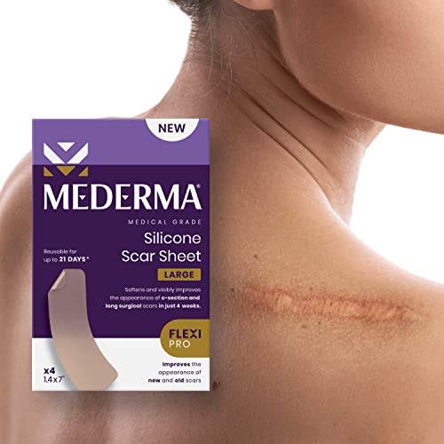 Mederma Medical Grade Silicone Scar Sheets; Improves The Appearance Of Old And New Scars; For Injury, Burn And Surgery Scars, 4 Count #TOP7
