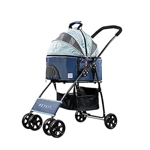 PETKIT Bon Voyage Hundewagen, Hundebuggy, Haustier-Kinderwagen für Katzen/Hunde, Hunde-Katzen-Reisetransporter/Hundewagen mit Aufbewahrungskorb und Tassenhalterung.Tragfähigkeit : bis zu 15 kg(Blau)