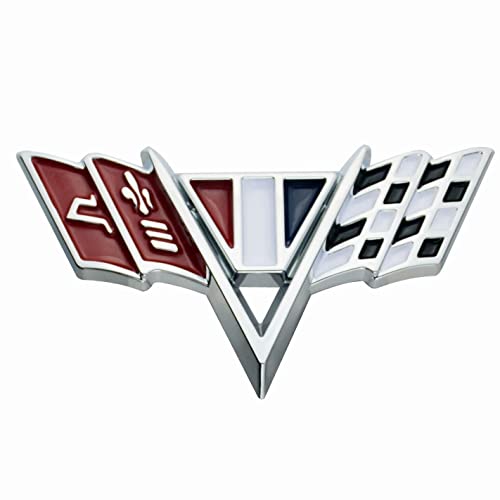 Image of 1Pc 1964-1967 Impala V Flag Front Fender Emblem Trim Flag Badge Sticker Nameplate KC4526 Replacement for Camaro Impala, Che-velle, & Nova