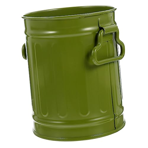 GETAJGHSD Cestino Da Scrivania in Ferro Multifunzionale, Contenitore Per Penne e Porta Pennelli Per Cosmetici, Secchio Della Spazzatura Semplice Per Cucina, Ufficio e Camera Da Letto, Verde