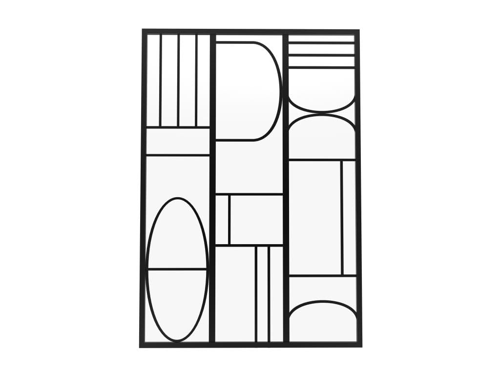 Vente-unique - Verriére Atelier en Aluminium thermolaqué Style Art déco Noir 90 x 130 cm (L x H) – COUBARTA