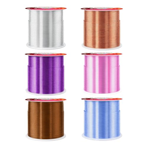 Image of Mandala Crafts 20 GA Blue Pink Brown Assorted Anodized Aluminum Craft Wire | 450 FT, Colored, Flexible, Bendable for Bonsai Armature Sculpting Wire Wrapping Jewelry Making, Weather & Tarnish Resistant