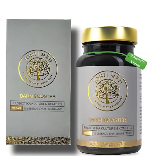JONI MED • Recomendado por especialistas • Tratamiento intestinal Probióticos resistentes al jugo gástrico y prebióticos | con 20 cepas de bacterias + fibra de acacia | probióticos saneamiento