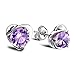 Volare Purple Copper & Stainless Steel Stud Earrings with CZ Stones - Atheniz Lymphatic Drainage Earrings