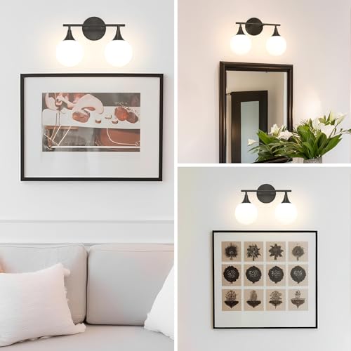 Image of Daunton Modern Matte Black Bathroom Vanity Light - Energy Efficient G9 Base Bathroom Lighting Fixtures Over Mirror, Anti-Glare 14.2 Inch Soft Illumination for Makeup & Shaving, Stylish and Affordable