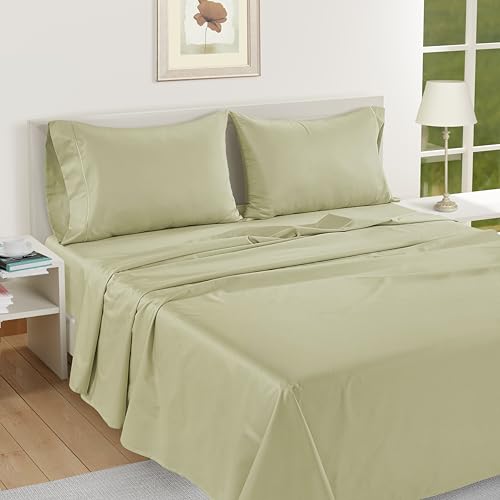 LANE LINEN Queen White Pillow Cases Set of 2, 100% Egyptian Cotton Cases, Sateen, White- Perfect for Home, Hotels & Hospital Use, Standard Size - Seafoam
