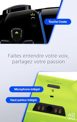 Sony, Manette PlayStation 5 Officielle DualSense, Sans Fil, Retour Haptique & Gâchettes Adaptatives, Micro Intégré, Batterie Rechargeable, Compatible PS5/PC, Collection HYPERPOP, Couleur : Remix Green