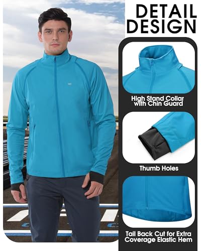 Image of 33,000ft Men's Cycling Jacket Long Sleeve, Waterproof Running Bike Vest Outerwear Reflective Windproof Sleeveless Jacket