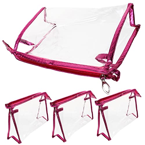 4pezzi Borsa Cosmetica Trasparente Con Chiusura Zip Organizer Viaggio Leggero Per Trucco e Accessori Per Ufficio