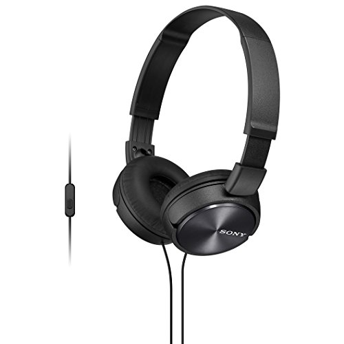 Sony MDR-ZX310AP ZX Series Wired On Ear Headphones with mic, Black