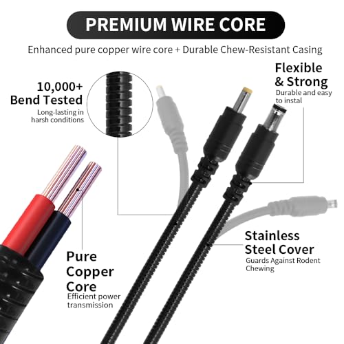 Cable de alimentación solar 5.5x2.1 para conectar cámaras Stealth Cam 6