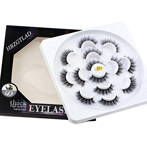 HBZGTLAD NEW 7 Pairs 3D Mink Hair False Eyelashes Criss-cross Wispy Cross Fluffy length Lashes Extension Handmade Eye Makeup Tools (MDR-11)