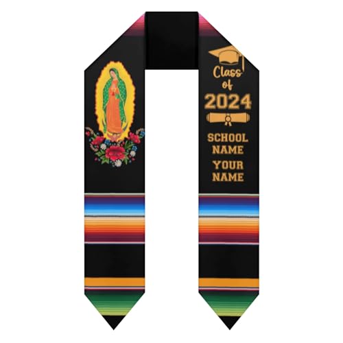 Generic Custom Graduation Stole Class of 2024 Personalized Graduation Stole Customized Graduation Sash with Photo Name, 71x6 in
