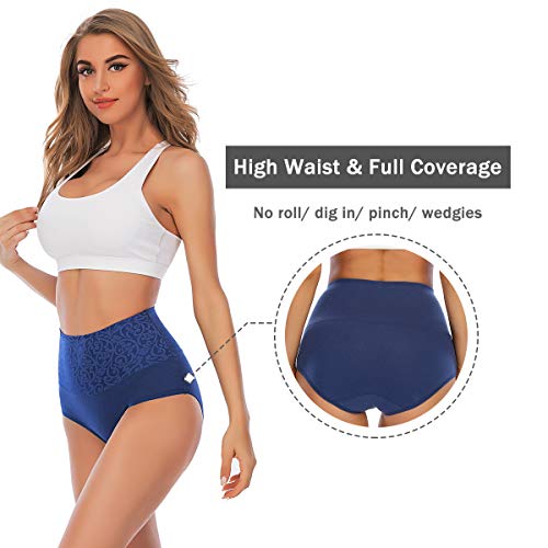 Yashaer Women's Underwear High Waist Cotton Briefs Ladies Panties Tummy Control Plus Size Full Coverage Soft Comfortable Panty Underpants Multipack Size L #TOP2