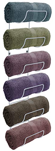 Sorbus Towel Rack, 6-Compartment Wall-Mount, Wall-Mounted (White) - image 1